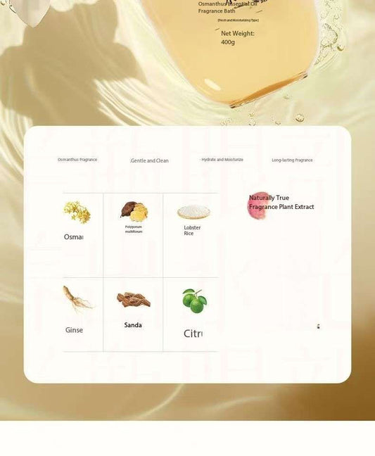 Chang Fa Xiao Zhai Rice Water Osmanthus Essential Oil Fragrance Shower Gel 400g Refreshing Moisturizing Smoothness Bright Skin Cinnamon Bath