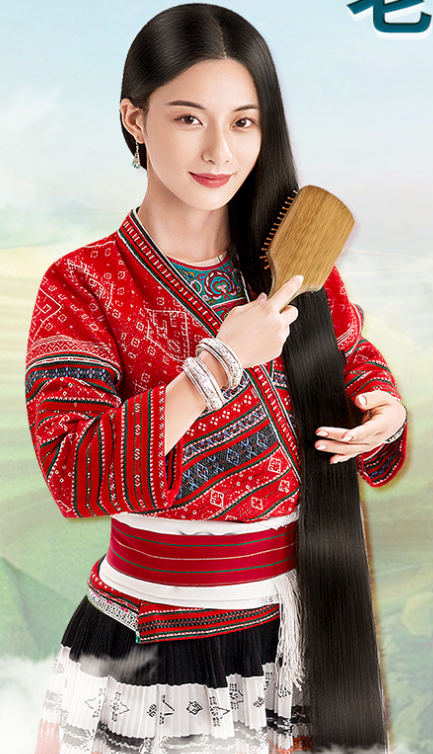 Chang Fa Xiao Zhai Brand Engraved Air Cushion Comb Wide Surface Combing Coverage Safe Plastic Spikes and Wooden Handle