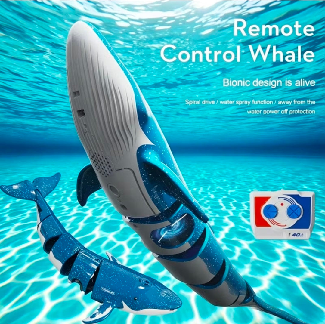 RC Whale Shark Water Toy: Electric Remote Control with Realistic Diving & Head Spraying