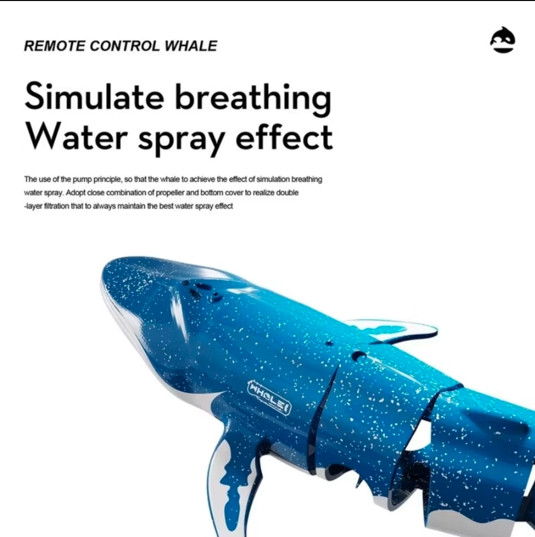 RC Whale Shark Water Toy: Electric Remote Control with Realistic Diving & Head Spraying