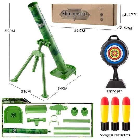 Children Fun Soft Sponge Mortar Launcher Simulated Battle Sounds Target Practice and Large in Size
