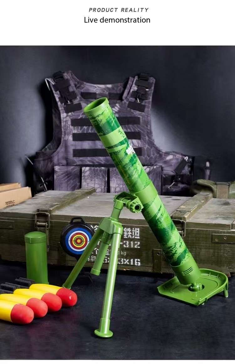 Children Fun Soft Sponge Mortar Launcher Simulated Battle Sounds Target Practice and Large in Size