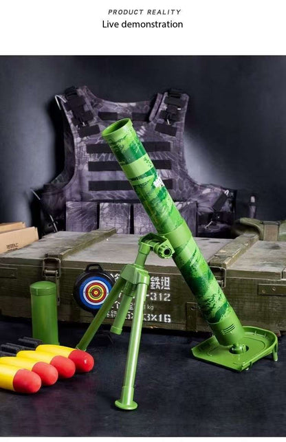 Children Fun Soft Sponge Mortar Launcher Simulated Battle Sounds Target Practice and Large in Size