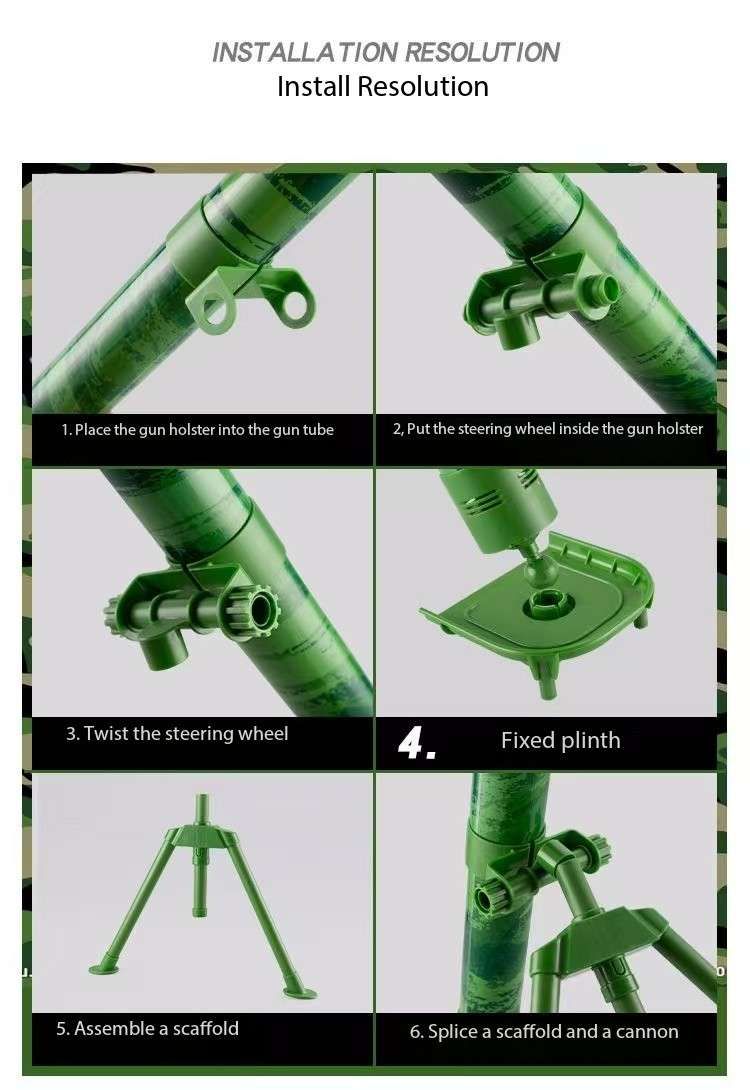 Children Fun Soft Sponge Mortar Launcher Simulated Battle Sounds Target Practice and Large in Size