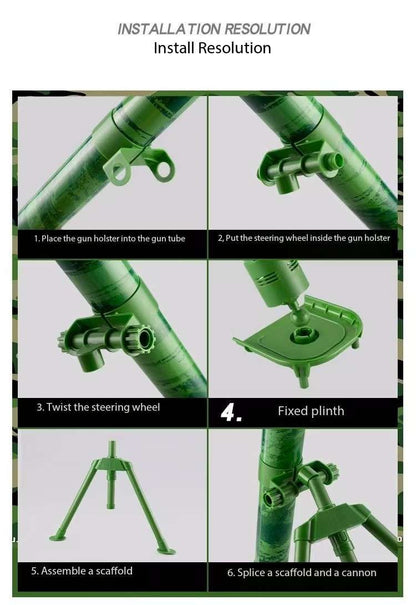 Children Fun Soft Sponge Mortar Launcher Simulated Battle Sounds Target Practice and Large in Size