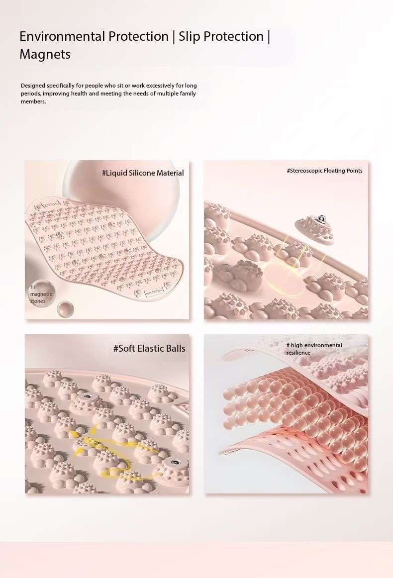 Magnetic Foot Massage Mat Improve Circulation Flow Pink or Grey color