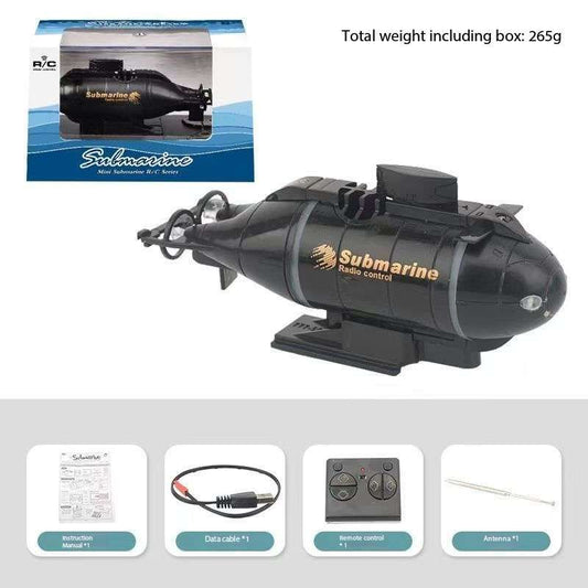 Mini Submarine RC controlled 12cm Long Twin Propeller Built in Lithium Battery Water Induction Switch Feature Submerge and Emerge water capabilities