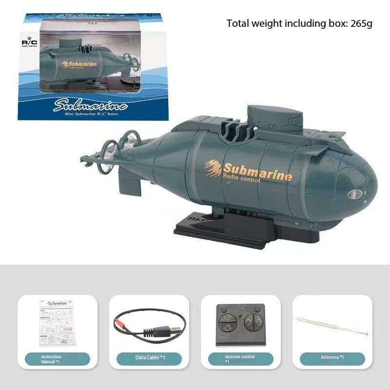 Mini Submarine RC controlled 12cm Long Twin Propeller Built in Lithium Battery Water Induction Switch Feature Submerge and Emerge water capabilities