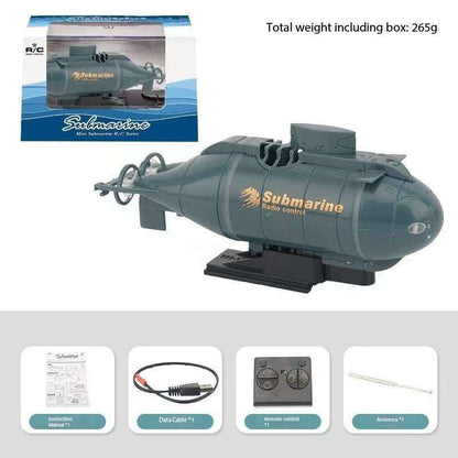 Mini Submarine RC controlled 12cm Long Twin Propeller Built in Lithium Battery Water Induction Switch Feature Submerge and Emerge water capabilities