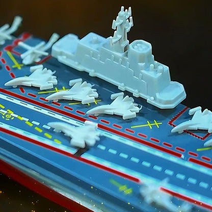 Mini Liao Ning Aircraft Carrier RC controlled 21 cm Long Twin Propeller Built in Lithium Battery Water Induction Switch Feature