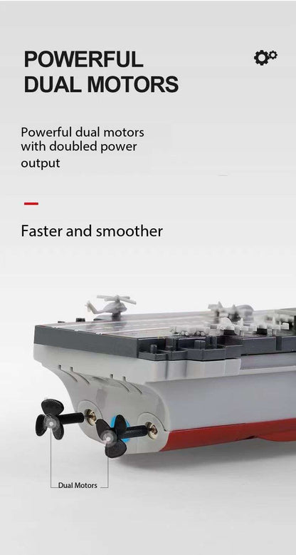 Mini Liao Ning Aircraft Carrier RC controlled 21 cm Long Twin Propeller Built in Lithium Battery Water Induction Switch Feature