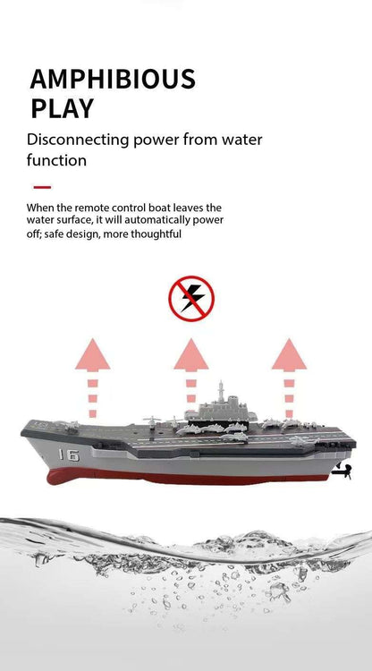 Mini Liao Ning Aircraft Carrier RC controlled 21 cm Long Twin Propeller Built in Lithium Battery Water Induction Switch Feature