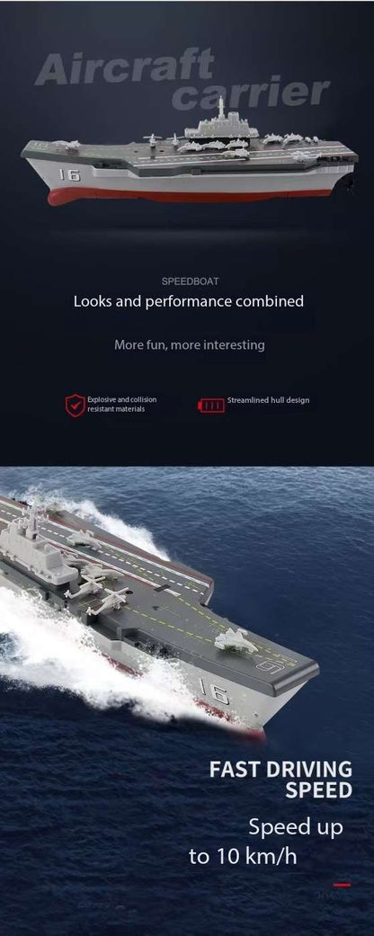Mini Liao Ning Aircraft Carrier RC controlled 21 cm Long Twin Propeller Built in Lithium Battery Water Induction Switch Feature