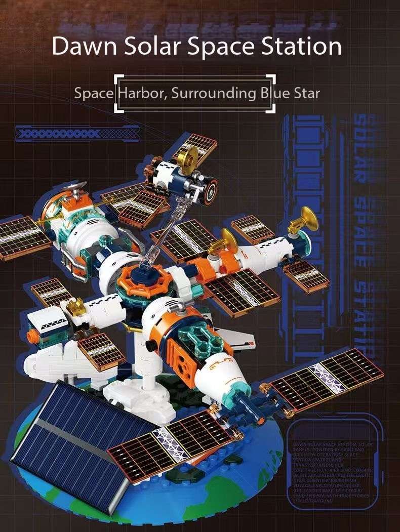 Jaki Space Pop Toys Solar Powered Space Station Puzzle Fixtures