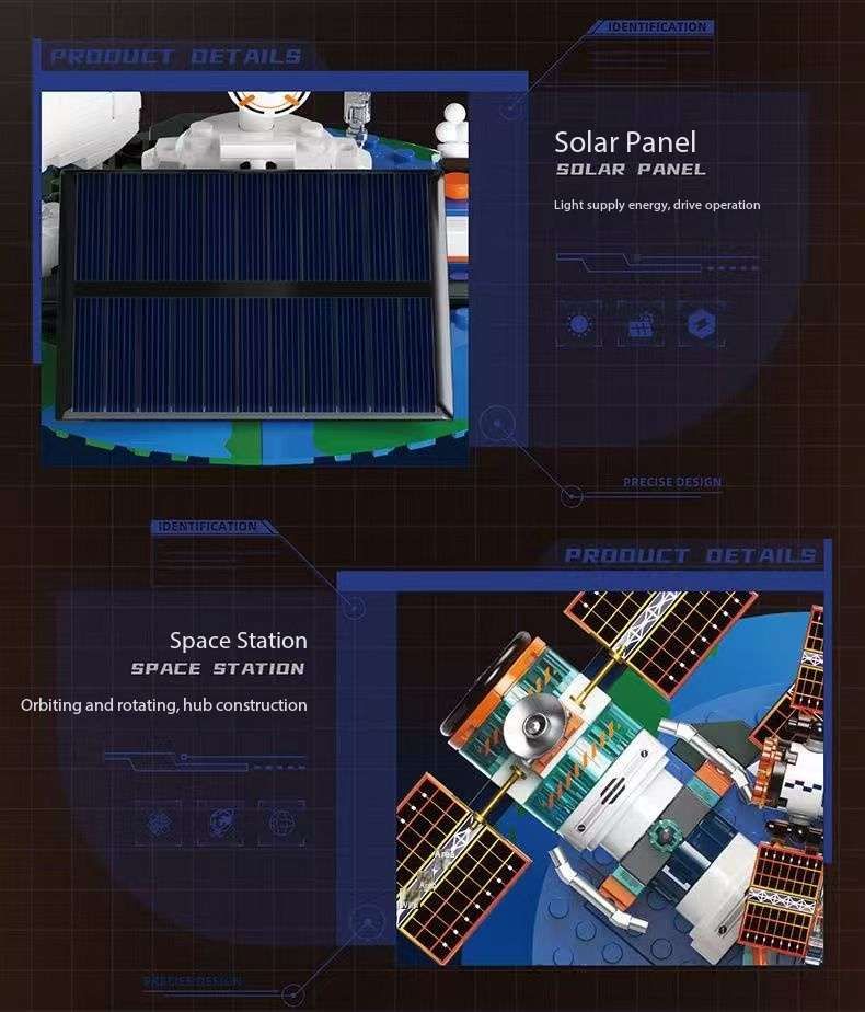 Jaki Space Pop Toys Solar Powered Space Station Puzzle Fixtures