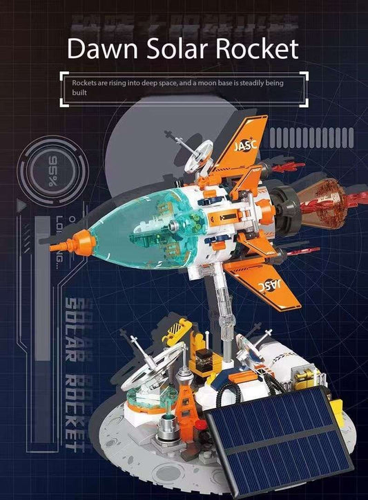 Jaki Space Pop Toys Solar Powered Rocket Puzzle Fixtures