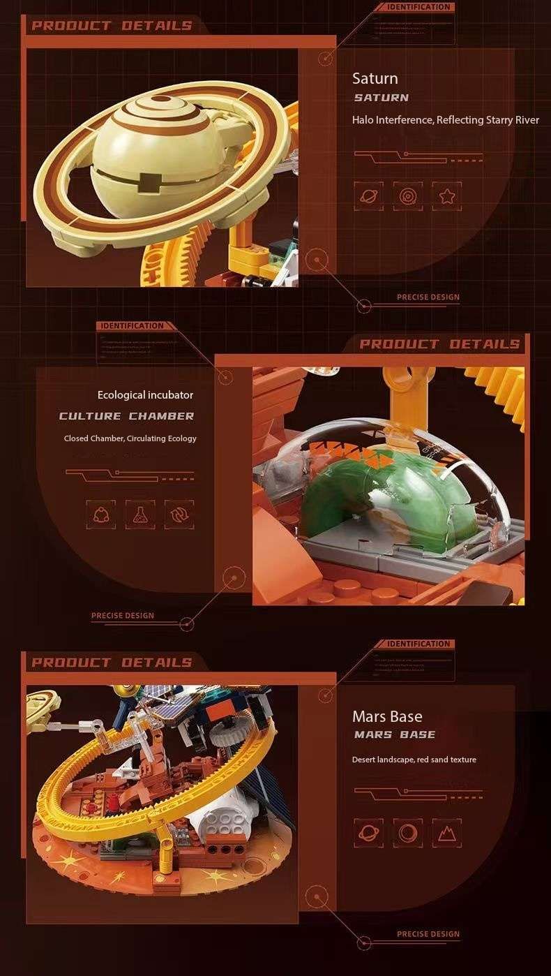 Jaki Space Pop Toys Solar Powered Exploration Vehicle Puzzle Fixtures
