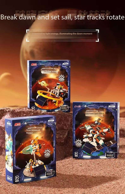Jaki Space Pop Toys Solar Powered Rocket Puzzle Fixtures