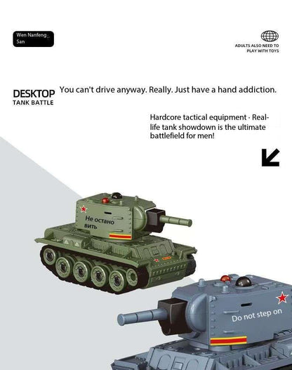 Desktop Mini Remote Control Battle Tanks 1:64 scale with Infrared red lights, Simulated Sounds, Fast and Swift Movements