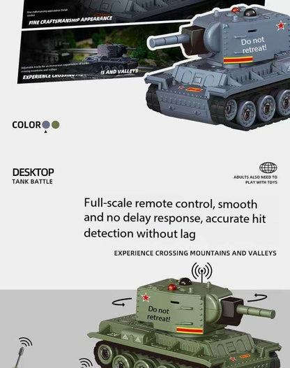 Desktop Mini Remote Control Battle Tanks 1:64 scale with Infrared red lights, Simulated Sounds, Fast and Swift Movements