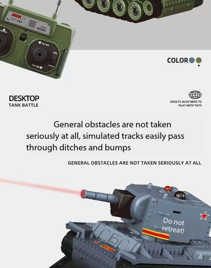 Desktop Mini Remote Control Battle Tanks 1:64 scale with Infrared red lights, Simulated Sounds, Fast and Swift Movements