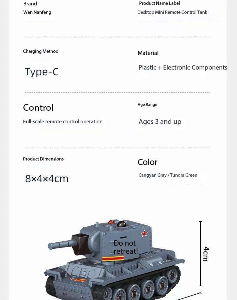 Desktop Mini Remote Control Battle Tanks 1:64 scale with Infrared red lights, Simulated Sounds, Fast and Swift Movements