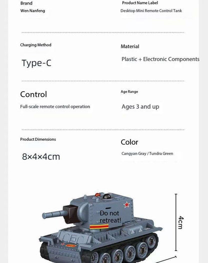 Desktop Mini Remote Control Battle Tanks 1:64 scale with Infrared red lights, Simulated Sounds, Fast and Swift Movements