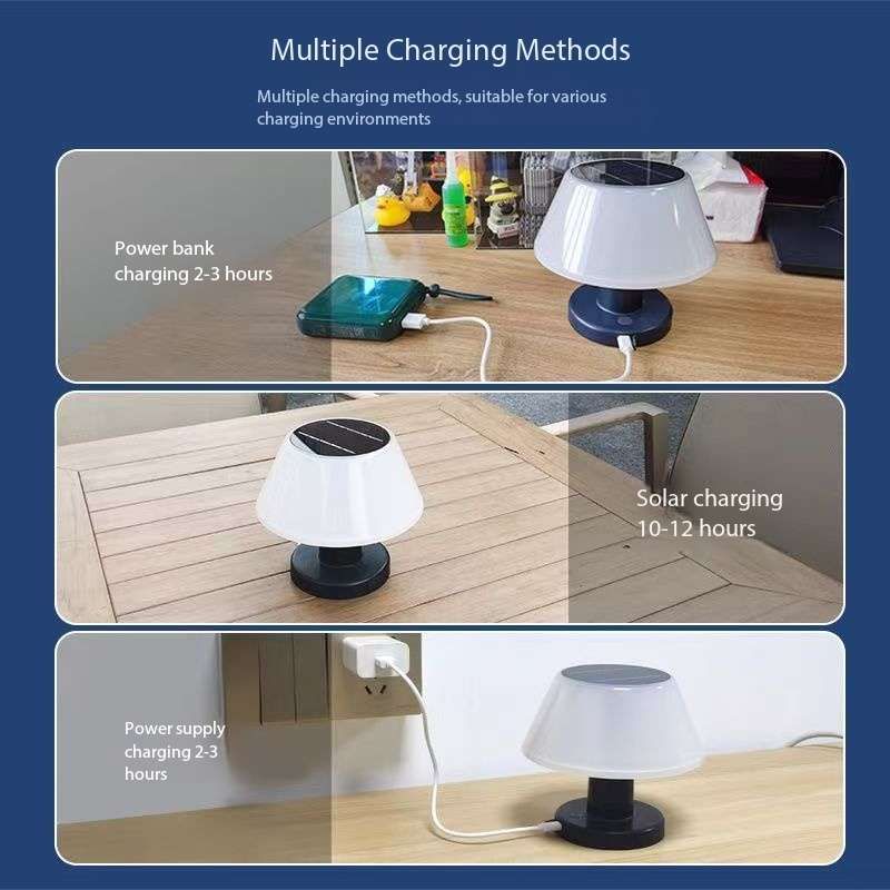 Solar Mini Desk Lamp for Indoor & Outdoor Use Weatherproof Rain or Shine