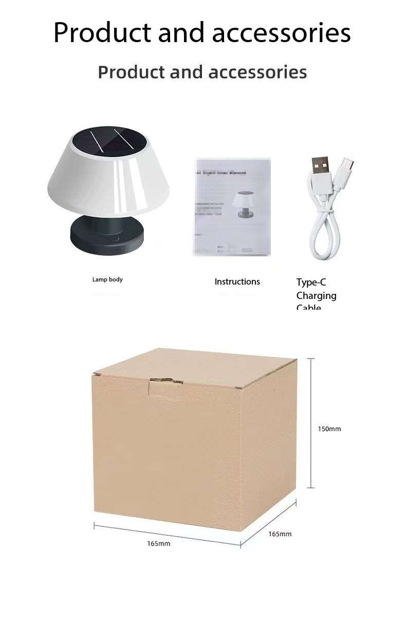 Solar Mini Desk Lamp for Indoor & Outdoor Use Weatherproof Rain or Shine