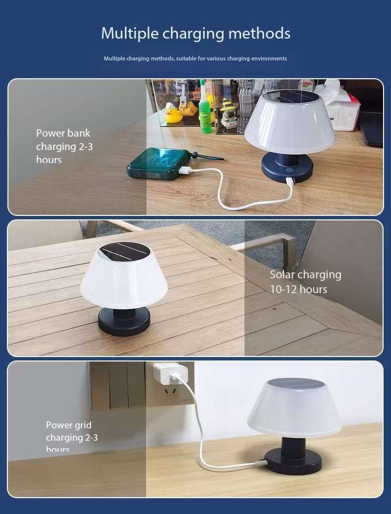 Solar Mini Desk Lamp for Indoor & Outdoor Use Weatherproof Rain or Shine