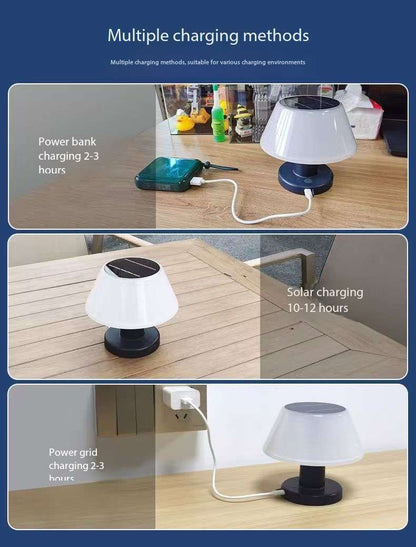 Solar Mini Desk Lamp for Indoor & Outdoor Use Weatherproof Rain or Shine