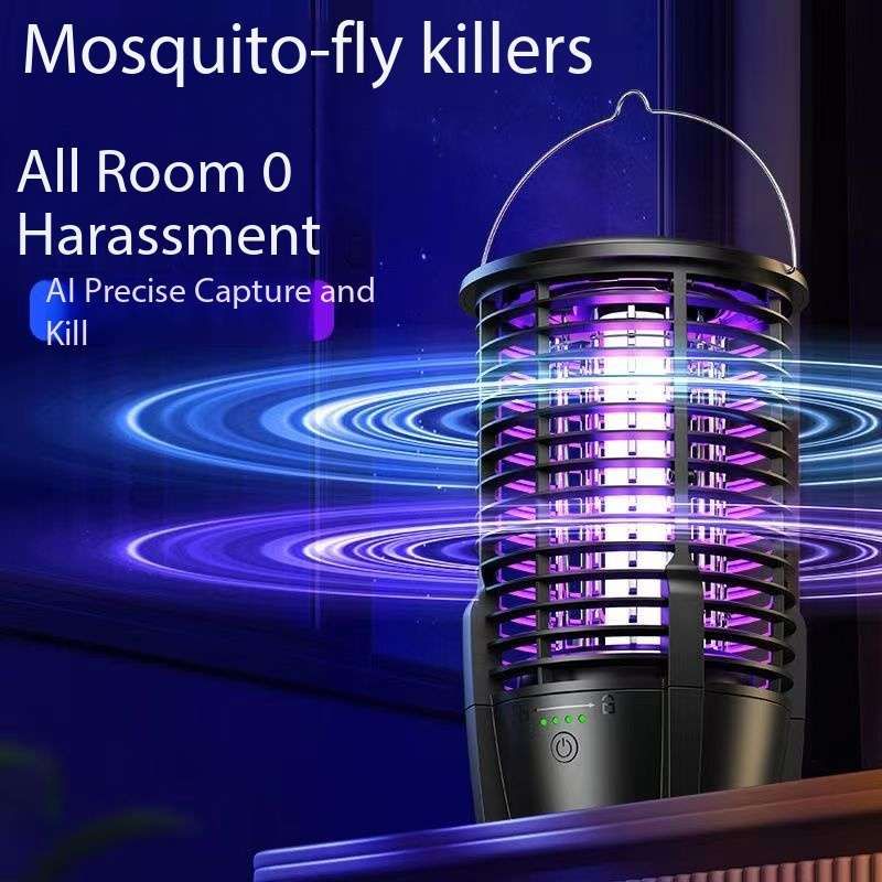 New 2026 Wireless Outdoor Starship AI Bionic Electrical Mosquitoes & Flies Trap 5V1A 2KV 3600mAh battery Fusion with Camping Light
