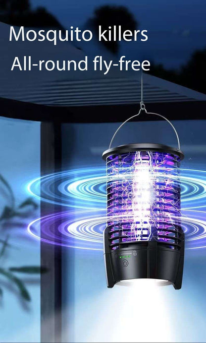 New 2026 Wireless Outdoor Starship AI Bionic Electrical Mosquitoes & Flies Trap 5V1A 2KV 3600mAh battery Fusion with Camping Light