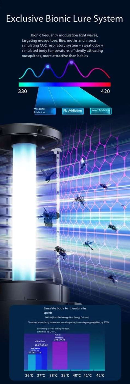 New 2026 Wireless Outdoor Starship AI Bionic Electrical Mosquitoes & Flies Trap 5V1A 2KV 3600mAh battery Fusion with Camping Light