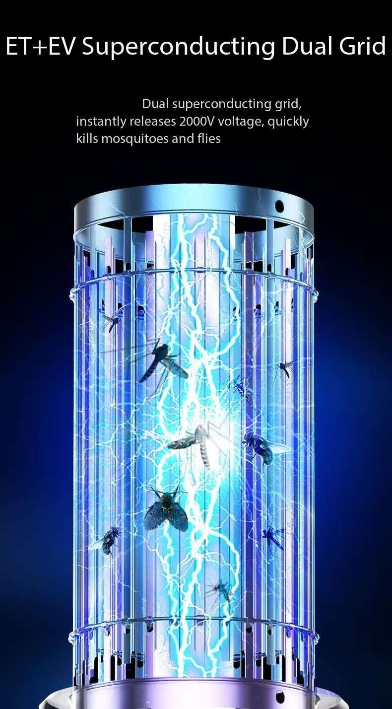 New 2026 Wireless Outdoor Starship AI Bionic Electrical Mosquitoes & Flies Trap 5V1A 2KV 3600mAh battery Fusion with Camping Light