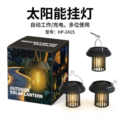 Outdoor Solar Lantern Weather Resistance Beautiful Warm Light Solar Charging Easy to Hook to ceiling and walls automatically light up at night