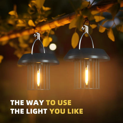Outdoor Solar Lantern Weather Resistance Beautiful Warm Light Solar Charging Easy to Hook to ceiling and walls automatically light up at night