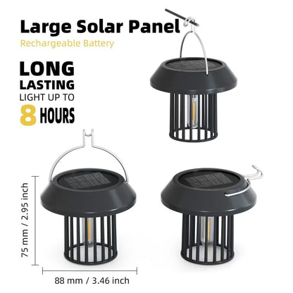 Outdoor Solar Lantern Weather Resistance Beautiful Warm Light Solar Charging Easy to Hook to ceiling and walls automatically light up at night