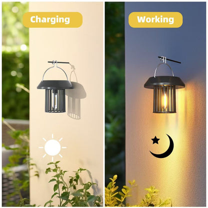 Outdoor Solar Lantern Weather Resistance Beautiful Warm Light Solar Charging Easy to Hook to ceiling and walls automatically light up at night