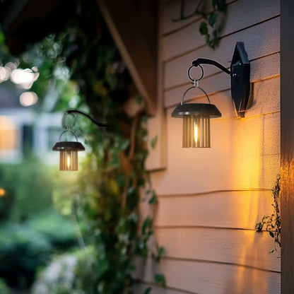 Outdoor Solar Lantern Weather Resistance Beautiful Warm Light Solar Charging Easy to Hook to ceiling and walls automatically light up at night