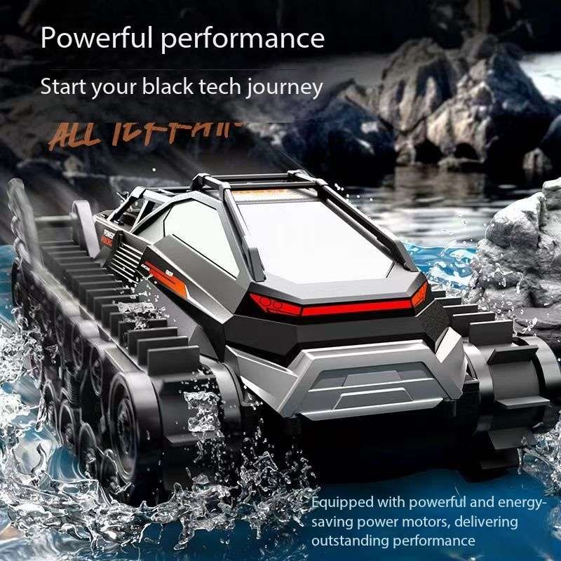 Amphibious Armor All Terrian Vehicle Remote Control Adventure Toy Tank Rechargeable Battery Water Proof Powerful Climber