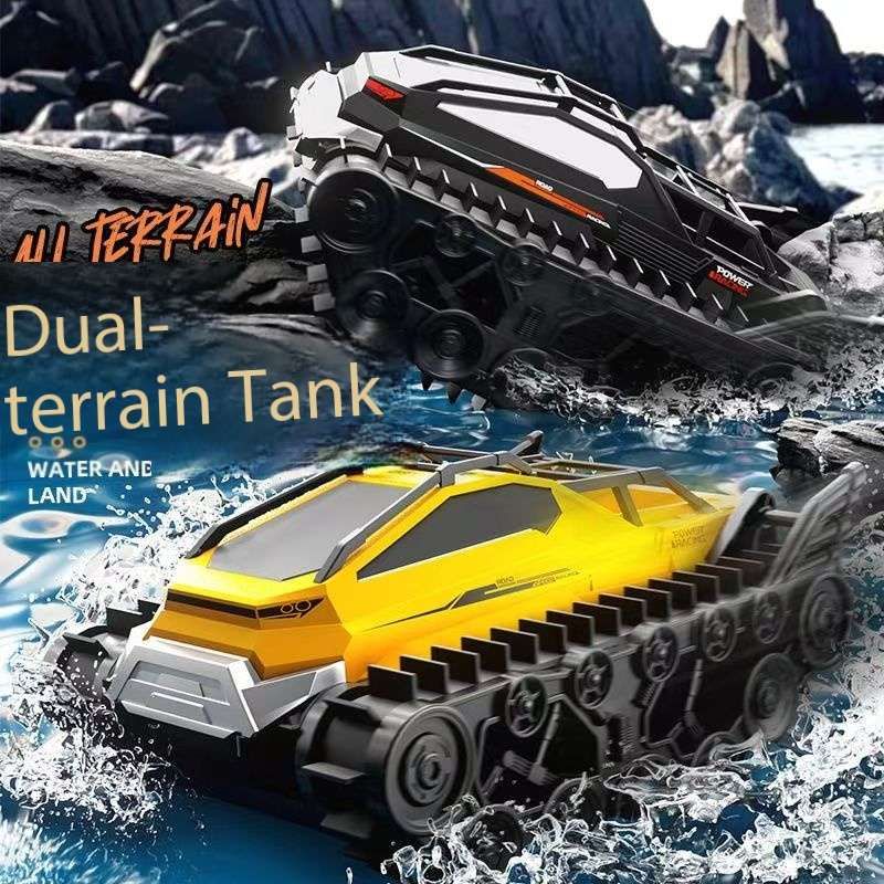 Amphibious Armor All Terrian Vehicle Remote Control Adventure Toy Tank Rechargeable Battery Water Proof Powerful Climber