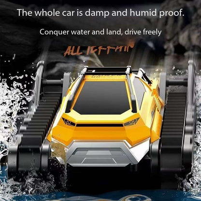Amphibious Armor All Terrian Vehicle Remote Control Adventure Toy Tank Rechargeable Battery Water Proof Powerful Climber