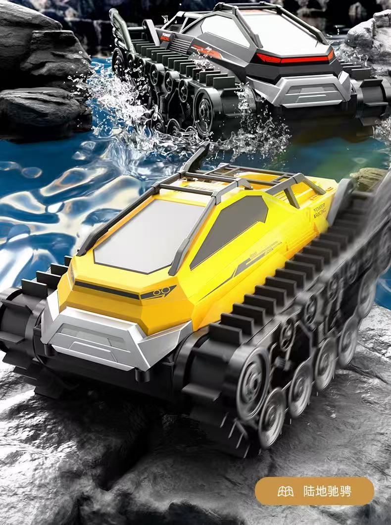 Amphibious Armor All Terrian Vehicle Remote Control Adventure Toy Tank Rechargeable Battery Water Proof Powerful Climber
