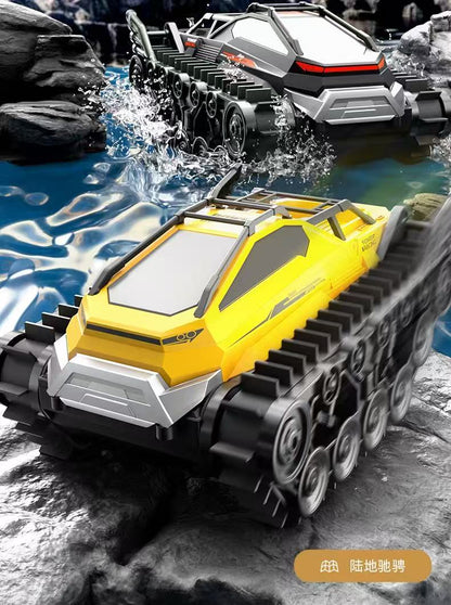 Amphibious Armor All Terrian Vehicle Remote Control Adventure Toy Tank Rechargeable Battery Water Proof Powerful Climber