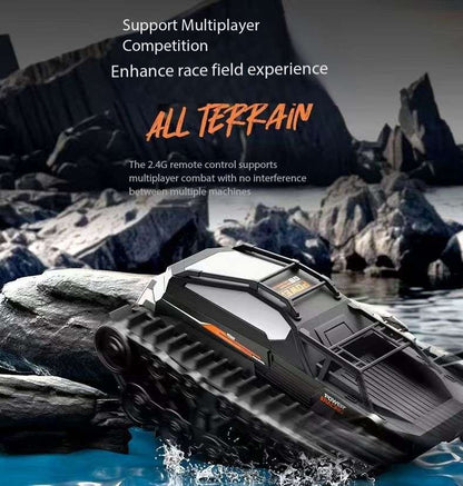 Amphibious Armor All Terrian Vehicle Remote Control Adventure Toy Tank Rechargeable Battery Water Proof Powerful Climber