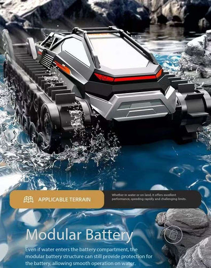 Amphibious Armor All Terrian Vehicle Remote Control Adventure Toy Tank Rechargeable Battery Water Proof Powerful Climber