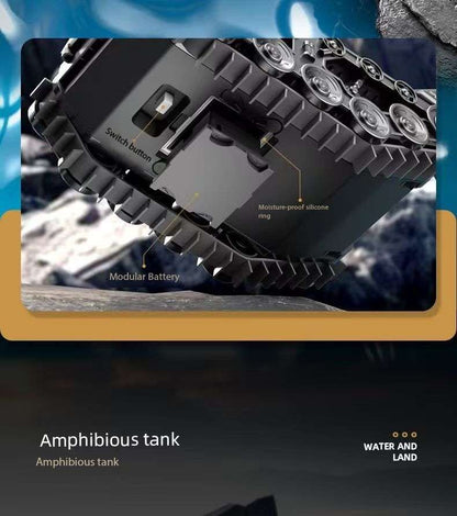 Amphibious Armor All Terrian Vehicle Remote Control Adventure Toy Tank Rechargeable Battery Water Proof Powerful Climber