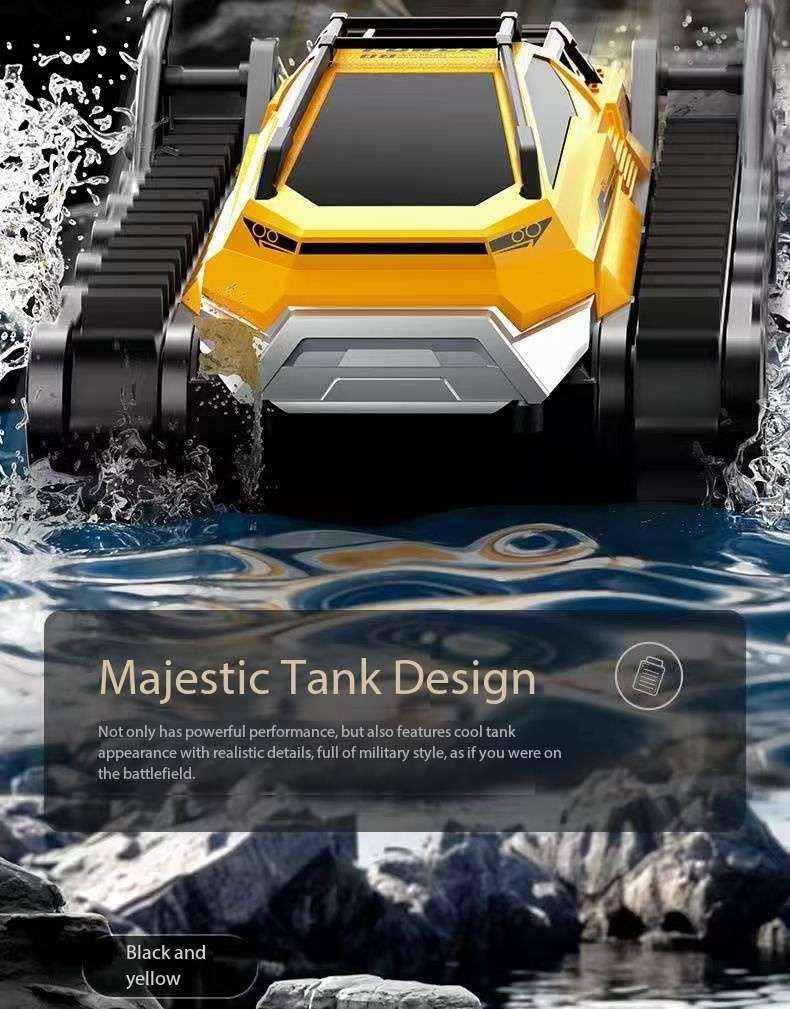 Amphibious Armor All Terrian Vehicle Remote Control Adventure Toy Tank Rechargeable Battery Water Proof Powerful Climber