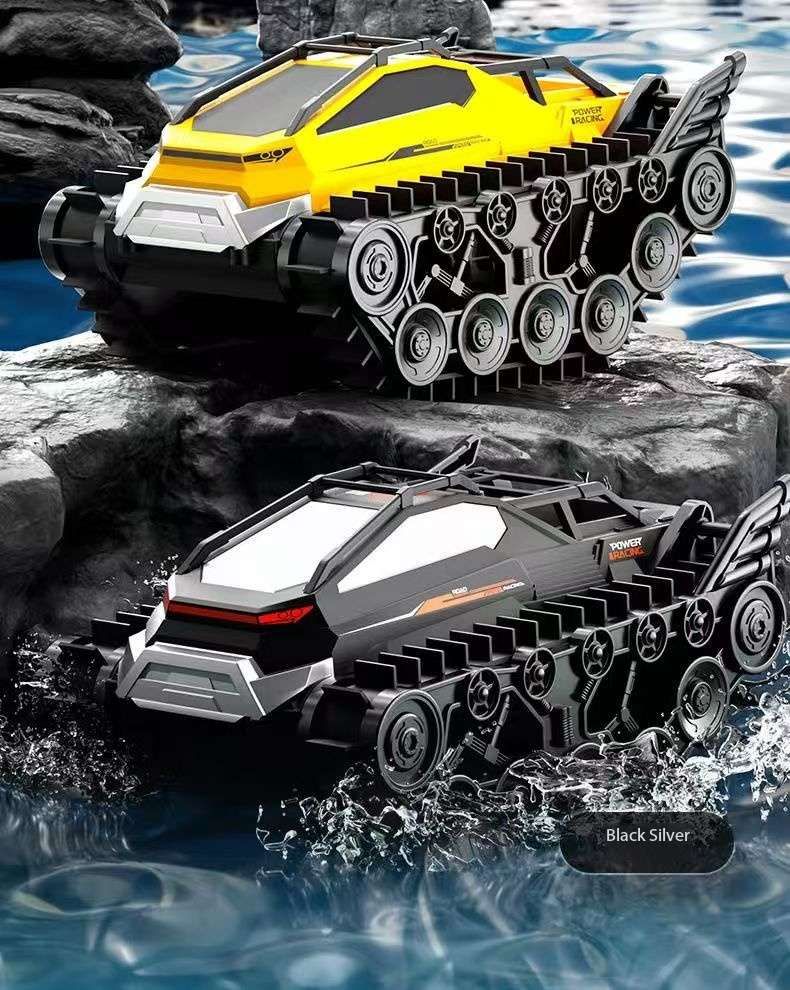 Amphibious Armor All Terrian Vehicle Remote Control Adventure Toy Tank Rechargeable Battery Water Proof Powerful Climber